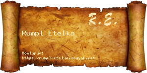 Rumpl Etelka névjegykártya